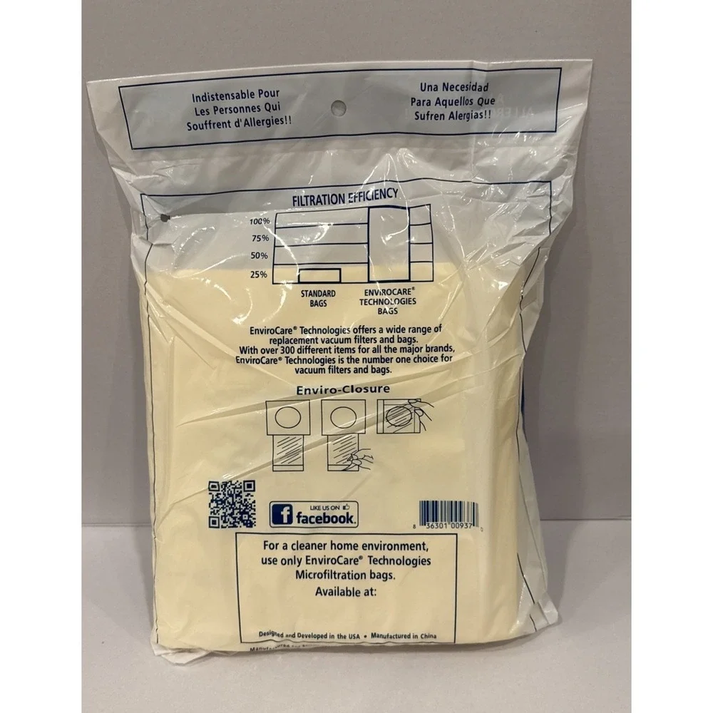 NWT Environcare Type C / Kenmore 50557 Vacuum HEPA Vacuum Cleaner Bags - 9 Pack
